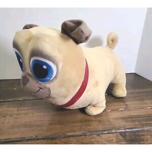 Disney Store Tan Plush 12" Puppy Dog Pals Rolly Pug Stuffed Animal Toy Puppy Pal